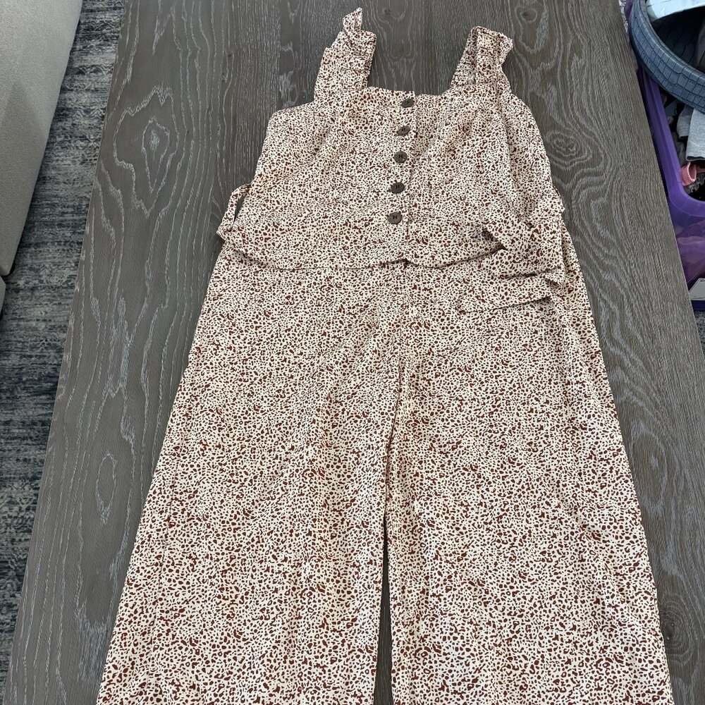 EUC Womens Shein Curve animal print sleeveless romper pants jumpsuit size 0XL